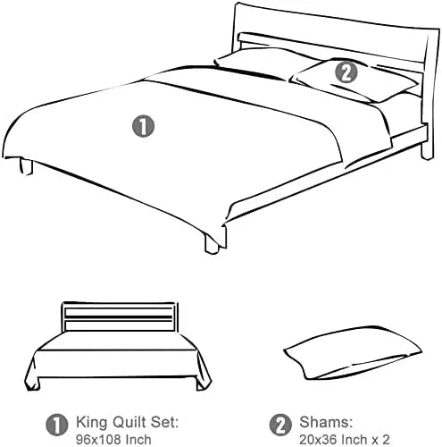 3-piece microfiber lightweight quilt bedding set with 2 pillowcases, suitable for all seasons, featuring a reversible soft cover