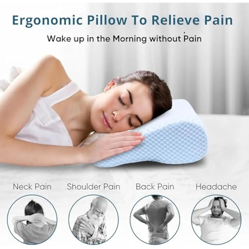 Memory Foam Pillows Neck Pillow for Pain Relief, Ergonomic Cervical Pillow Neck Shoulder Support Bed Pillow for Side Back Stoma