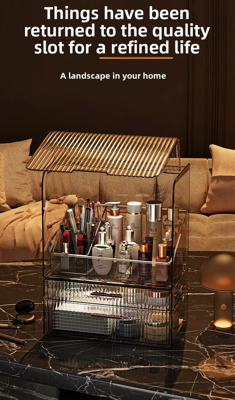 Cosmetics Storage Box Dresser Skin Care Products Shelf Lipstick Makeup Brush Desktop Large Capacity Organizing Box