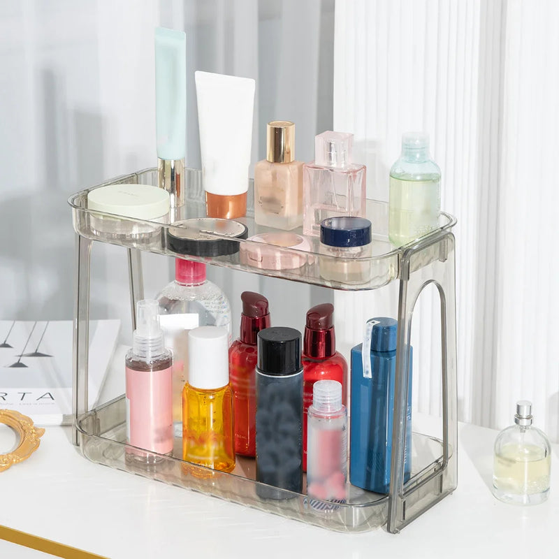 1pc Versatile Cosmetic Organizer - Transparent, Multi-Layer Storage For Makeup & Skincare, Perfect For Bathroom & Bedroom