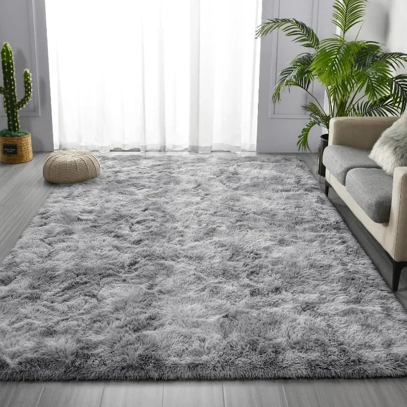 Large Shag Area Rugs 6 x 9, Tie-Dyed Plush Fuzzy Rugs for Living Room, Ultra Soft Fluffy Furry Rugs for Bedroom