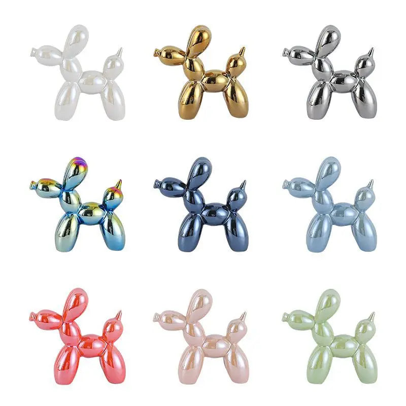 21cm Big Size Ceramic Balloon Dog Abstract Ornament Creative Sculpture Study Room Statue Home Office Accessories Decoration