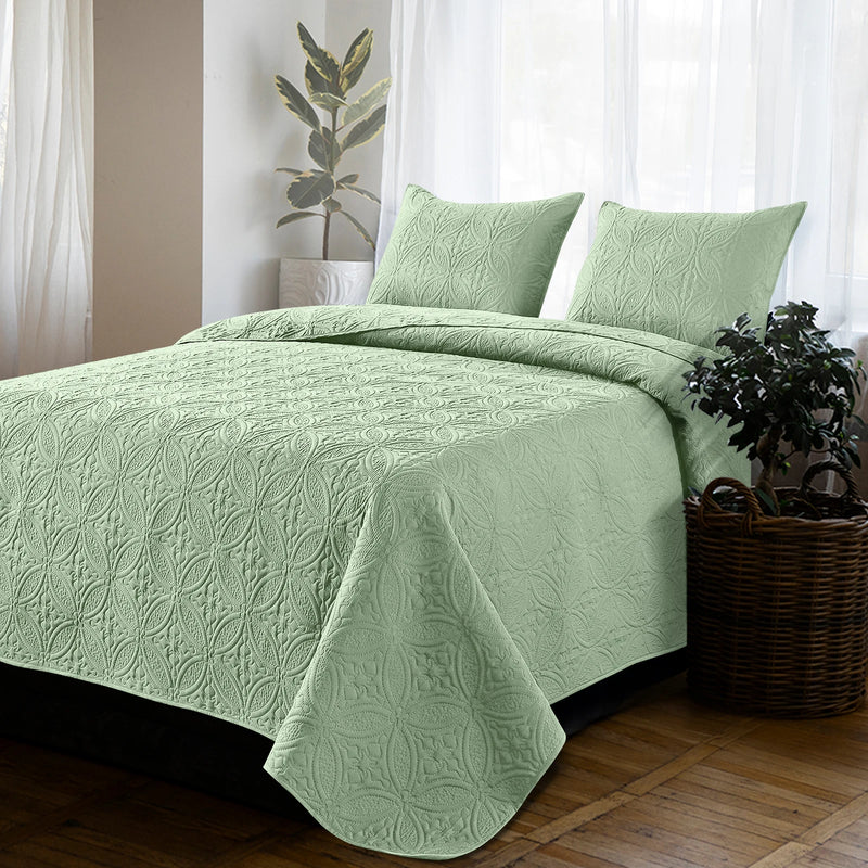 All Season Quilt Set in Classic Coin Design 2/3-Piece Set with 1 Quilt and Shams for Ultimate Comfort,Quilted Bedspread