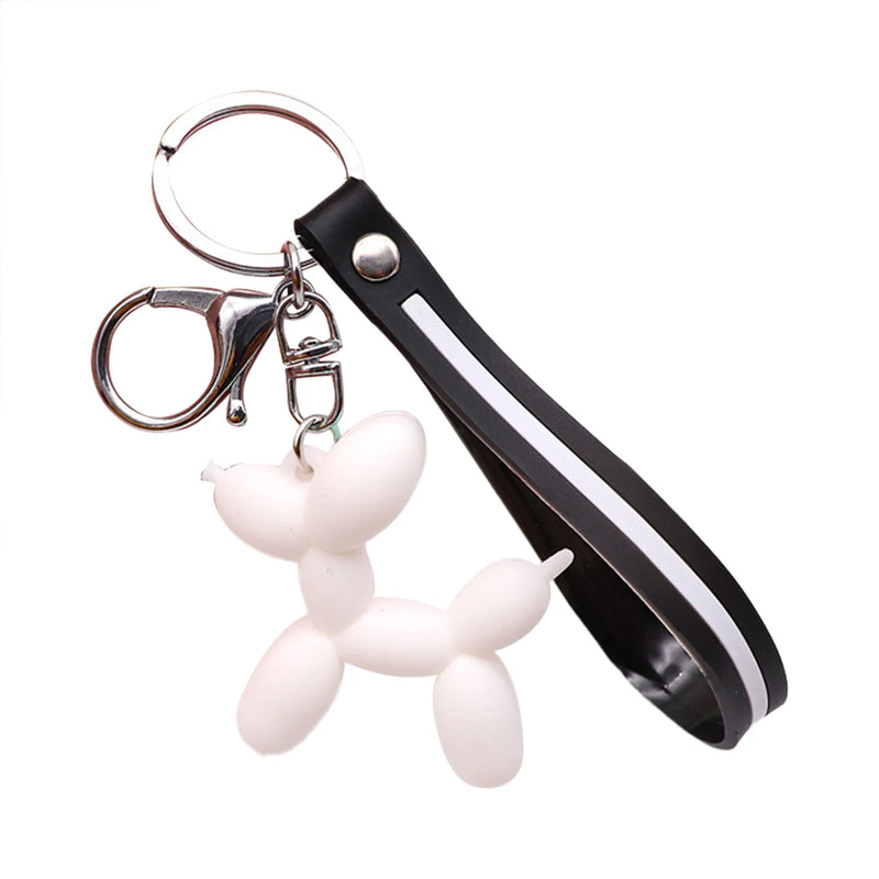 Cute Bag Purse Ornaments Creative Balloon Dog Cute Dog Keychain Custom Pvc Cartoon Keyring 3d Soft Silicone Key Chain брелки