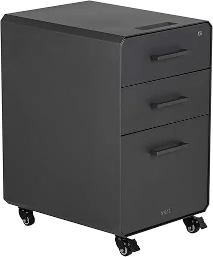 Three Drawer File Cabinet - Mobile Filing Cabinet for Home or Office - Hanging File Storage - Lockable Drawers with Heavy-Duty
