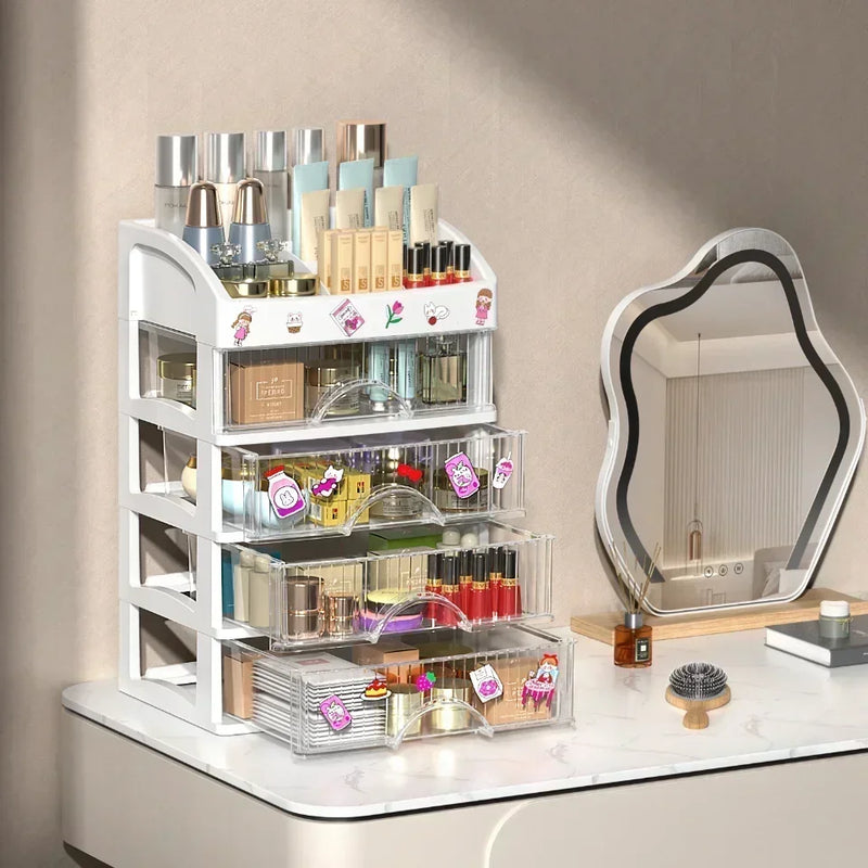 2025 Drawer style Storage Box Transparent Jewelry and Skincare Storage Box Large Capacity Desktop Items Dustproof
