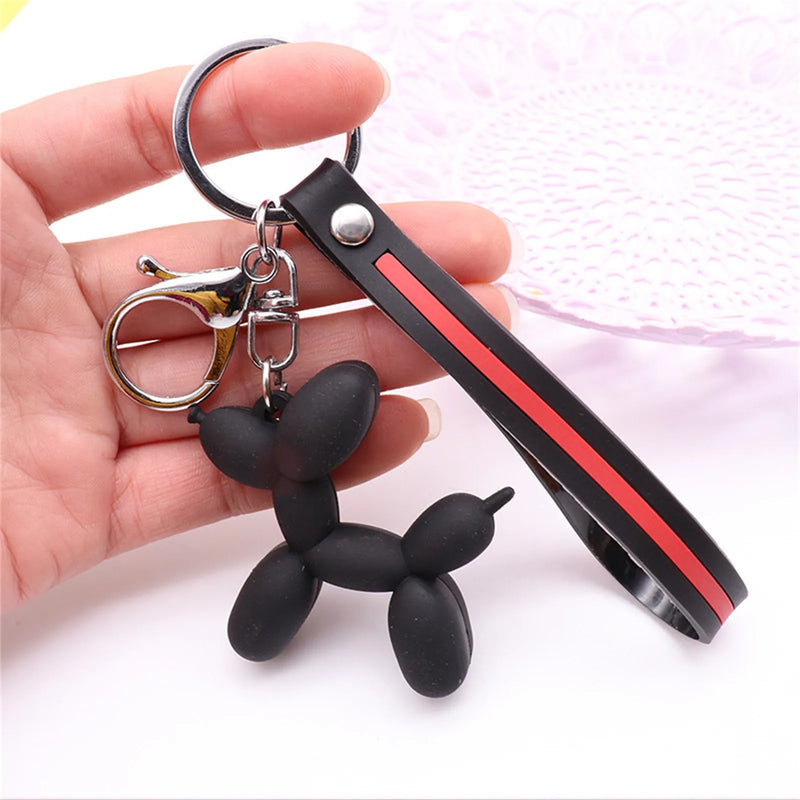 Cute Bag Purse Ornaments Creative Balloon Dog Cute Dog Keychain Custom Pvc Cartoon Keyring 3d Soft Silicone Key Chain брелки