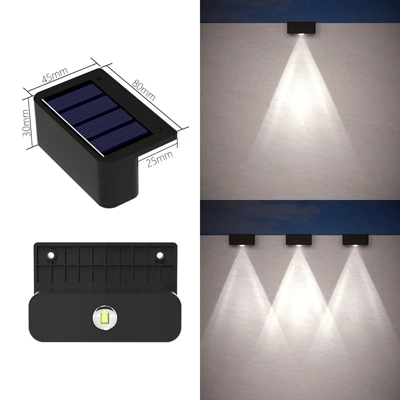 10/8/6/4LED Solar Wall Lamp Outdoor Waterproof Up and Down Luminous Lighting for Garden Fence Decoration Sunlight Light