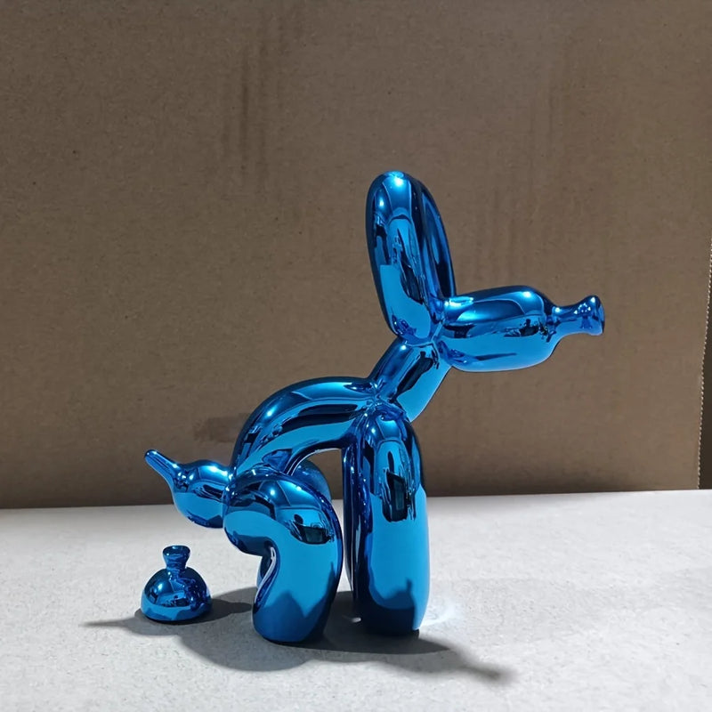 Resin balloon poop dog sculpture decoration Creative living room bedroom wine cabinet cartoon animal simple modern decorative so
