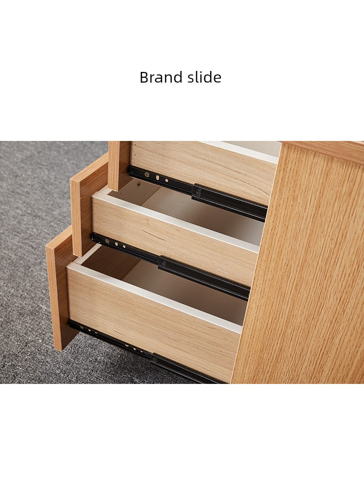 Solid Wood Simplicity Modern White Activity with Lock Small Mobile Cabinet