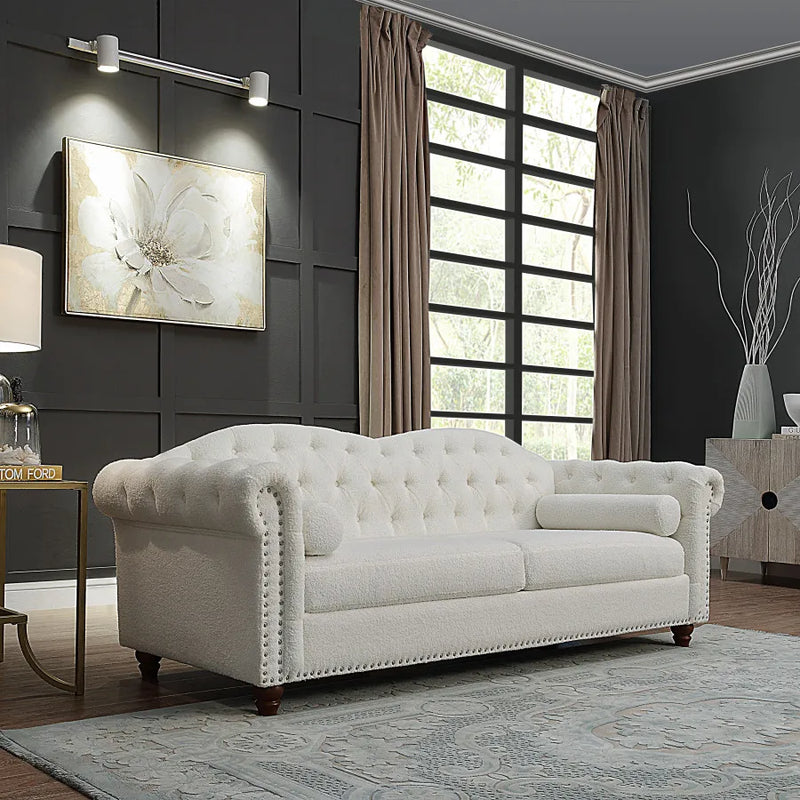 Chesterfield Sofa Set Button Tufted Velvet Upholstered Back Loveseat Living Room Sofa