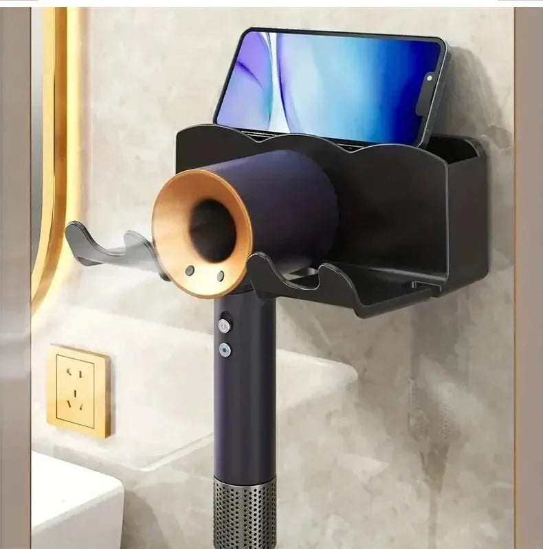 Hair Dryer Storage Rack Non Perforated Bathroom Wall Mounted Bracket Bathroom Air Duct Storage And Placement Rack Hanging Rack