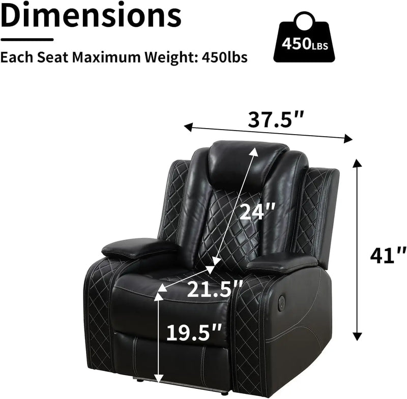 Recliner, Recliner Sofa Sectional Sofa, Air Leather Reclining Corner Sectional Sofa Set, Cup Holder, Storage Console, Sofa