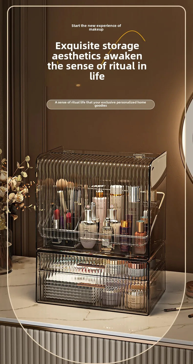 Cosmetics Storage Box Dresser Skin Care Products Shelf Lipstick Makeup Brush Desktop Large Capacity Organizing Box