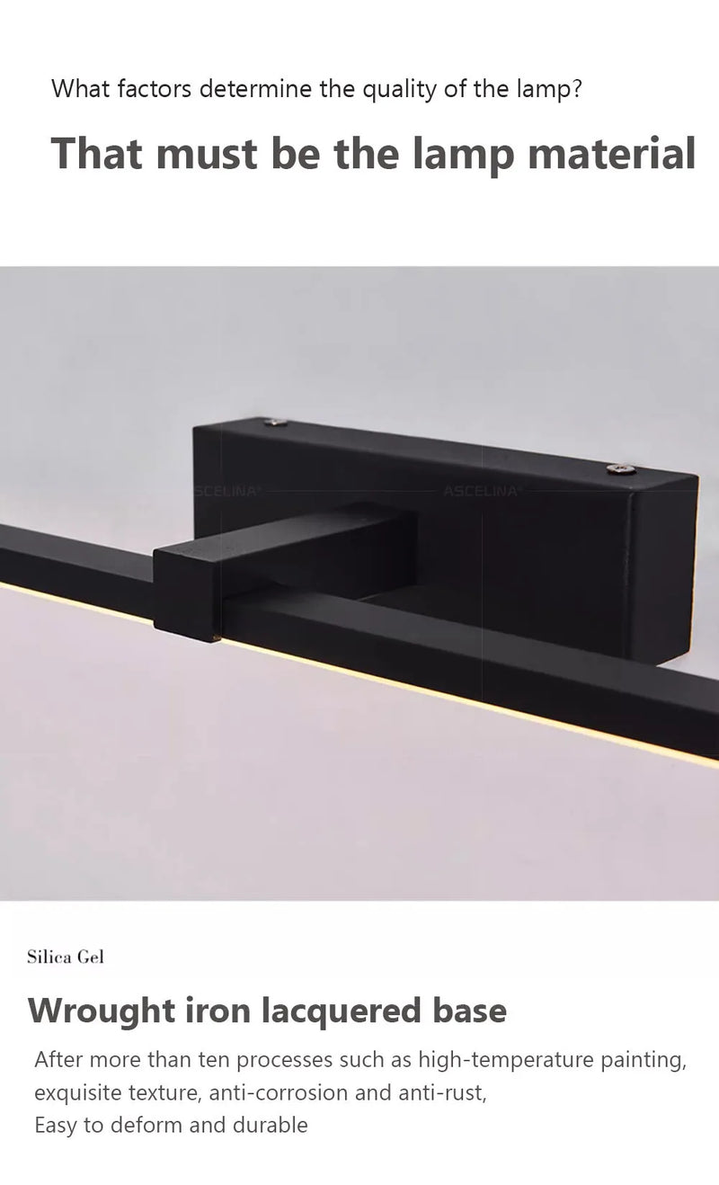 LED Wall Lamp 40/80/100cm Modern Mirror Decor Lighting Long Strip Light For Bathroom Washroom Kitchen Indoor Luminaire Lustre