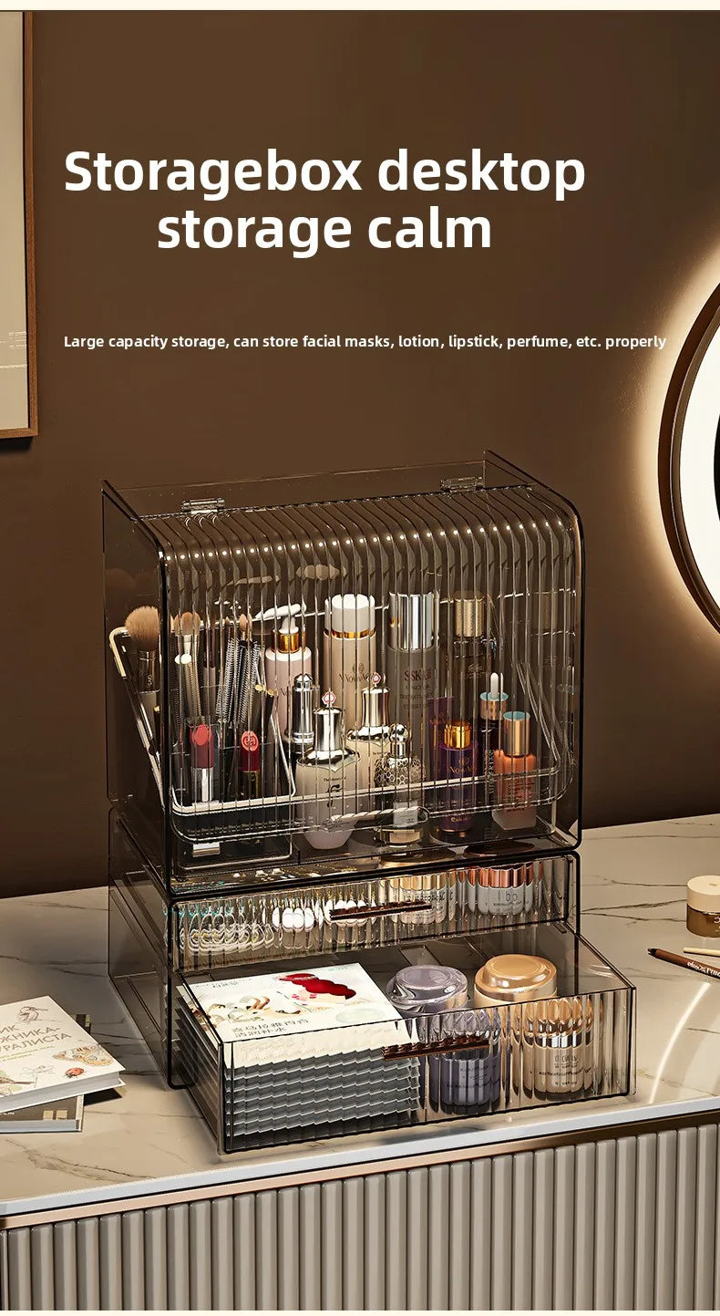 Cosmetics Storage Box Dresser Skin Care Products Shelf Lipstick Makeup Brush Desktop Large Capacity Organizing Box