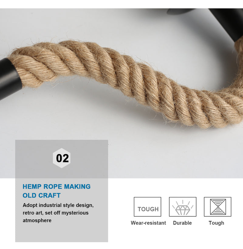 Retro Hemp Rope Design E27 Edison Bulb Iron Wall Lamp Indoor Home Loft Corrior Led Wall Lamp Industrial Decoration Wall Light