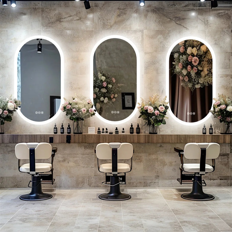 LUVODI Waterproof Illuminate Bathroom Light Vanity Mirror Frameless Touch Screen Backlit Demist Wash Basin Mirror