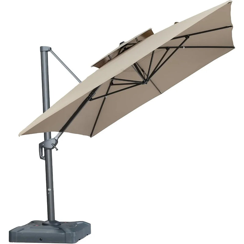 10' X 13' Double Top Cantilever Patio Umbrella Deluxe Large Outdoor Umbrella with Fade Resistance Rectangle Offset Umbrella