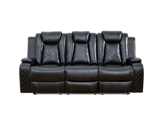 Air Leather Power Recliner Sectional with LED Lights,Reader Lights, Storage Consoles,Cup Holders USB Charging Port Sectional Set