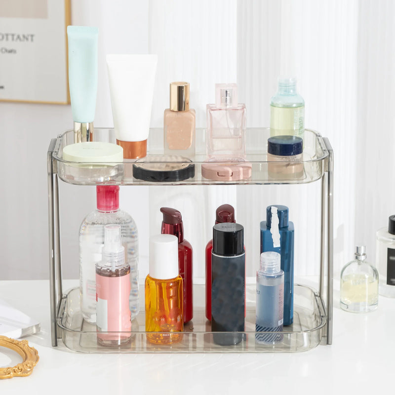 1pc Versatile Cosmetic Organizer - Transparent, Multi-Layer Storage For Makeup & Skincare, Perfect For Bathroom & Bedroom