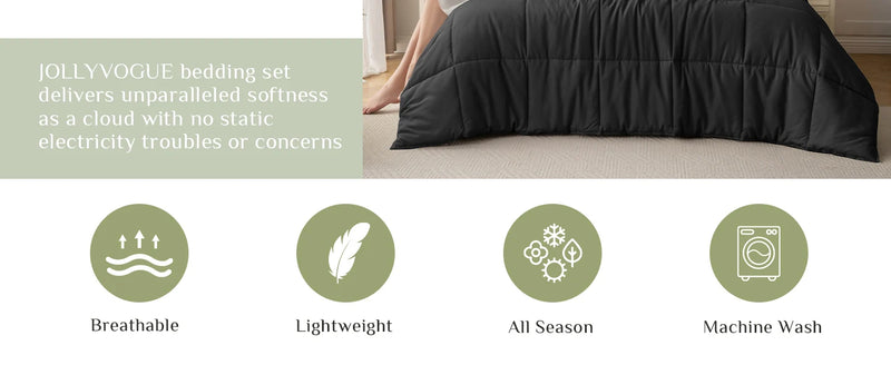 JOLLYVOGUE California King Comforter Set, Ultra-Soft Cal King Comforter Set, California King Size Comforter Set, Goose Down Alte