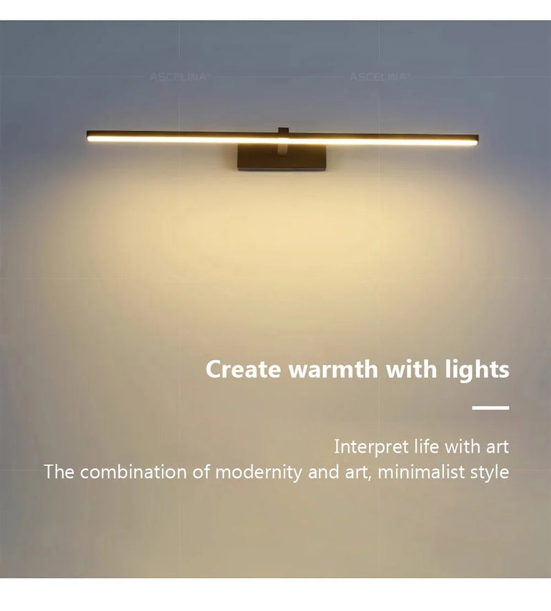 LED Wall Lamp 40/80/100cm Modern Mirror Decor Lighting Long Strip Light For Bathroom Washroom Kitchen Indoor Luminaire Lustre