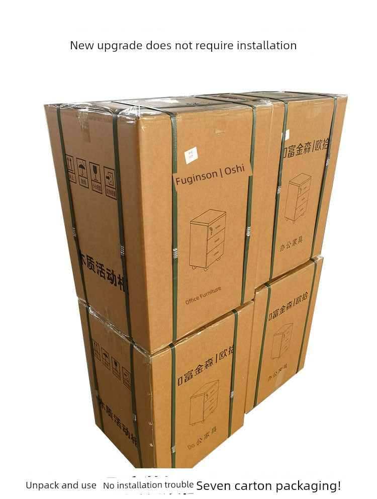 Solid Wood Simplicity Modern White Activity with Lock Small Mobile Cabinet