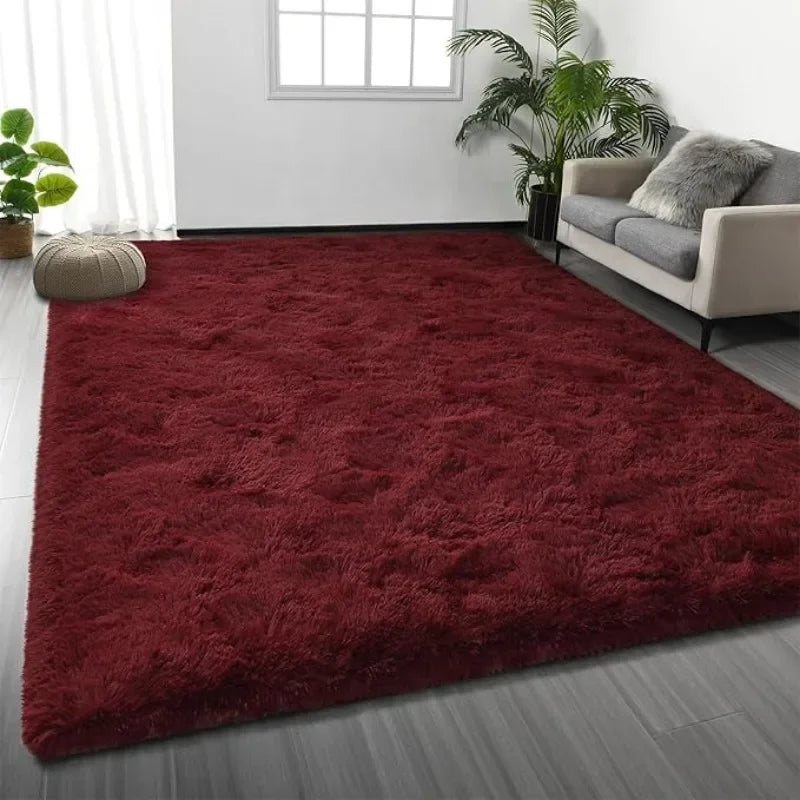 Large Shag Area Rugs 6 x 9, Tie-Dyed Plush Fuzzy Rugs for Living Room, Ultra Soft Fluffy Furry Rugs for Bedroom