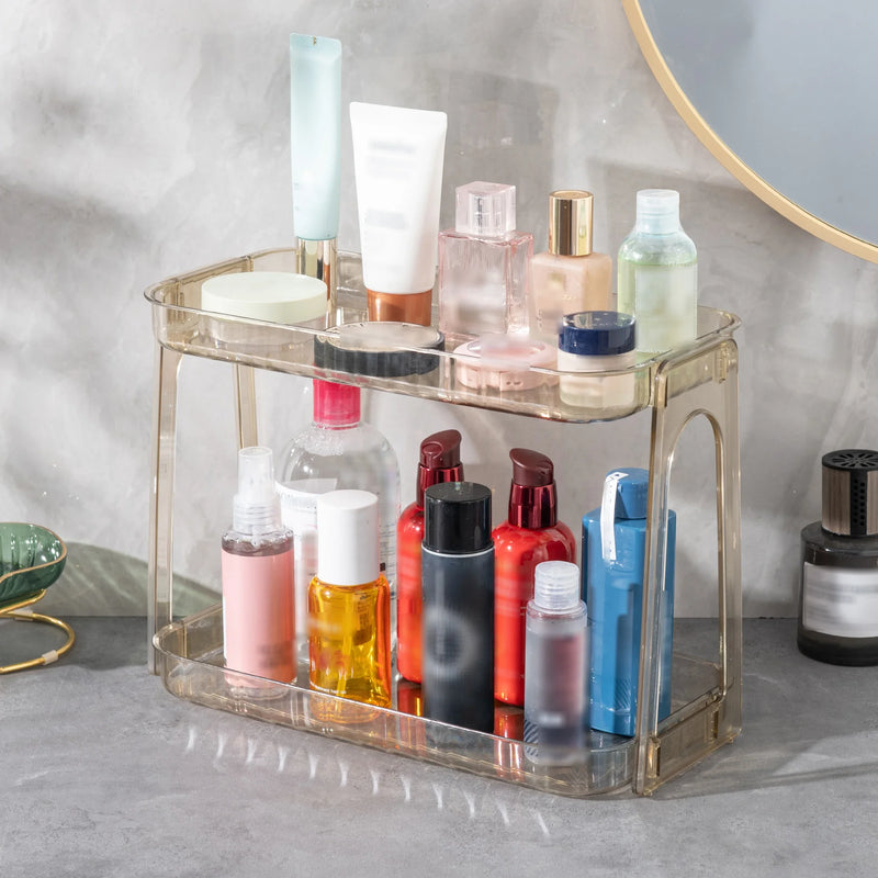 1pc Versatile Cosmetic Organizer - Transparent, Multi-Layer Storage For Makeup & Skincare, Perfect For Bathroom & Bedroom