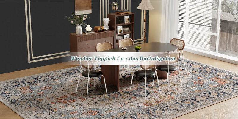 vintage design, washable area rugs non-slip rugs for living room bedroom traditional woven rugs stain resistant