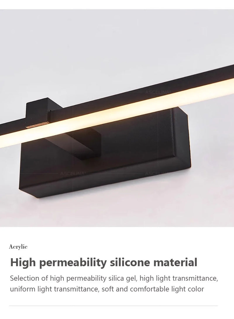 LED Wall Lamp 40/80/100cm Modern Mirror Decor Lighting Long Strip Light For Bathroom Washroom Kitchen Indoor Luminaire Lustre