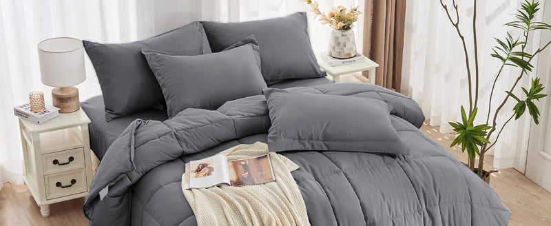 JOLLYVOGUE California King Comforter Set, Ultra-Soft Cal King Comforter Set, California King Size Comforter Set, Goose Down Alte