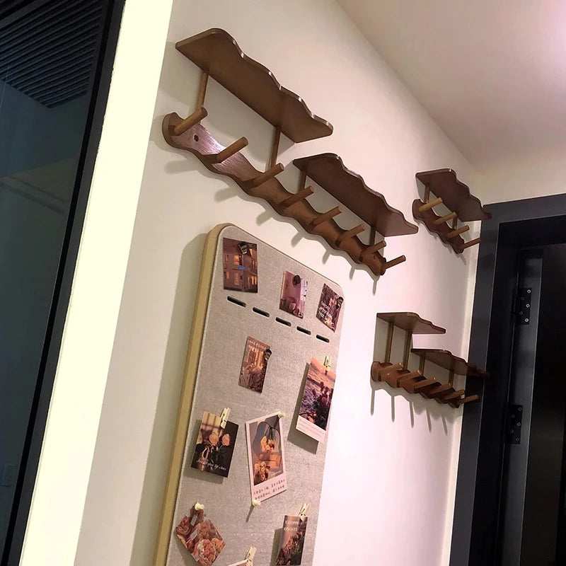 Entrance Hall Coat Rack Wall Mounted Clothes Scarf Storage Hooks Interior Clothing Bag Keys Organizer Hangers with Storage Rack