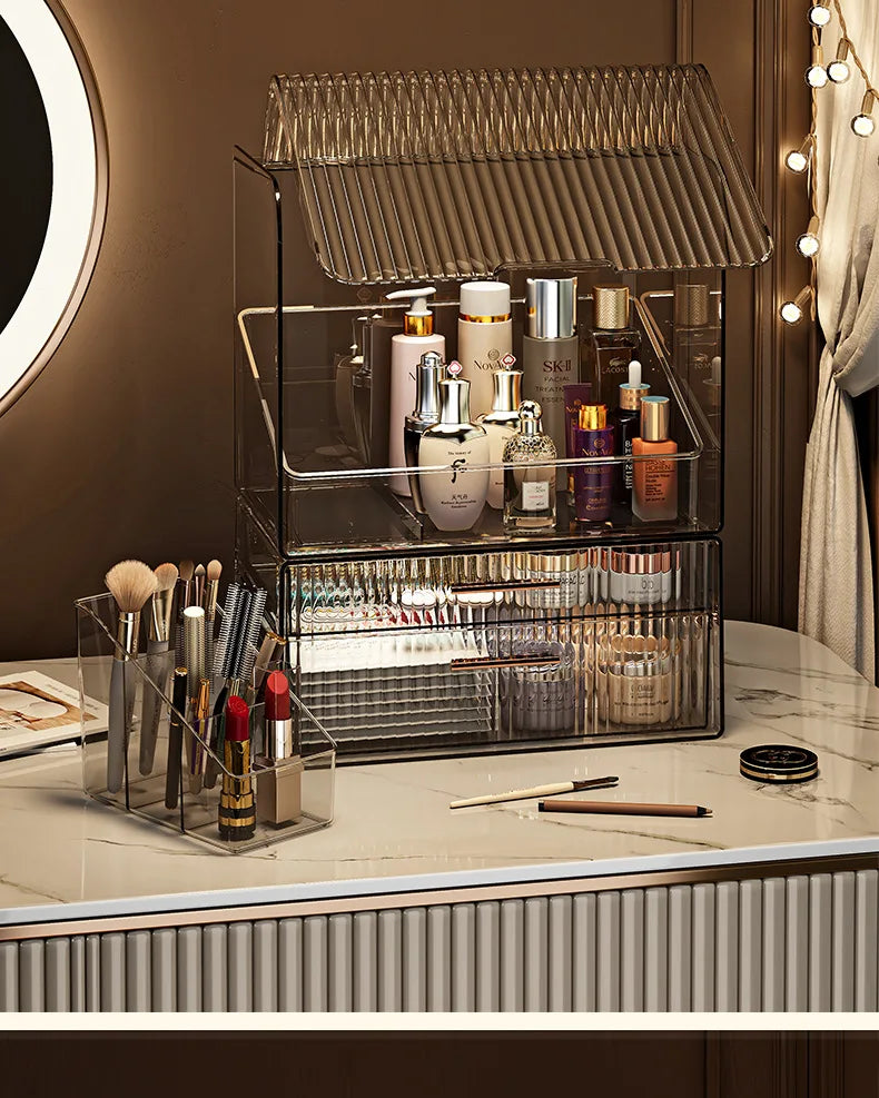 Cosmetics Storage Box Dresser Skin Care Products Shelf Lipstick Makeup Brush Desktop Large Capacity Organizing Box