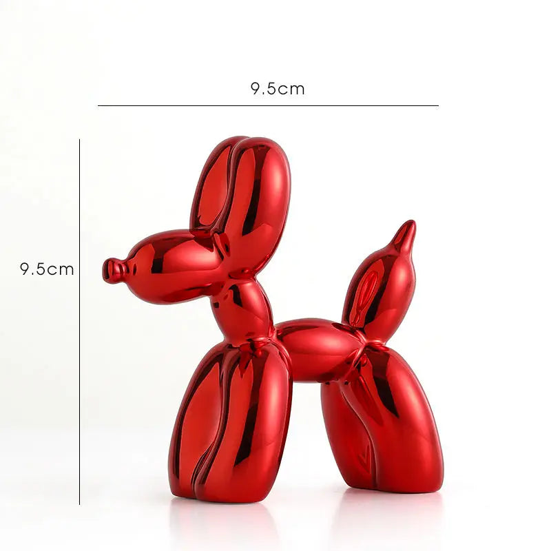 Balloon Dog Statue for Home Decoration, Resin Animal Sculpture, Doggy Poo, Standing Craft, Office Decor, Black and Gold