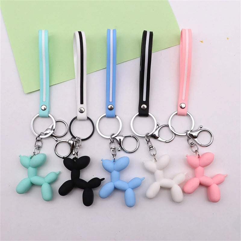 Cute Bag Purse Ornaments Creative Balloon Dog Cute Dog Keychain Custom Pvc Cartoon Keyring 3d Soft Silicone Key Chain брелки