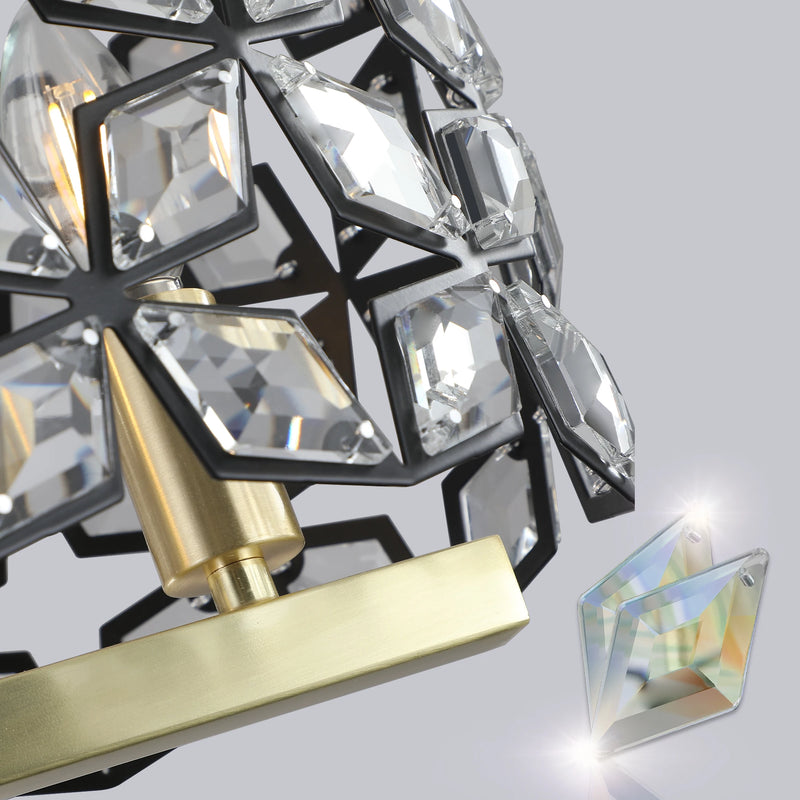 Modern Industrial Geometric Crystal Shade 6-Light Fixture for Dining Room,Living House,Home Foyer ,Kitchen Island Arrival 5-10 days
