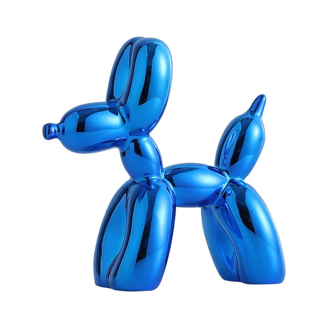Balloon Dog Statue for Home Decoration, Resin Animal Sculpture, Doggy Poo, Standing Craft, Office Decor, Black and Gold