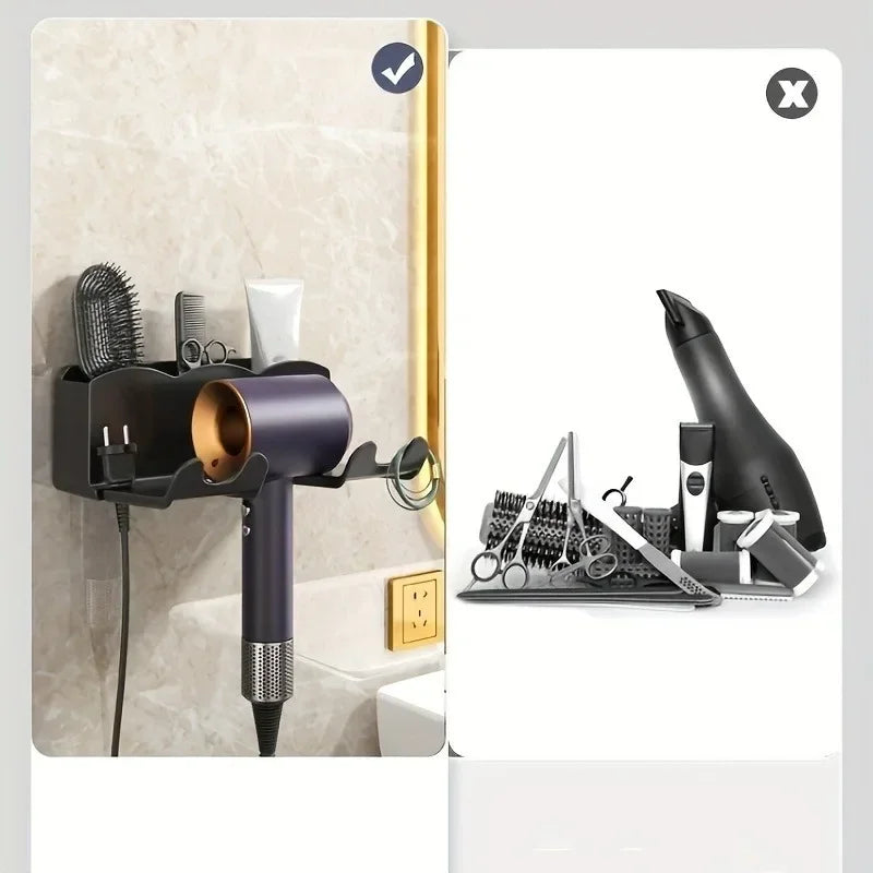Hair Dryer Storage Rack, Wall-Mounted Bathroom. Closet organizer Bathroom acceseries Shower caddy organizer Ecoco Hair dryer