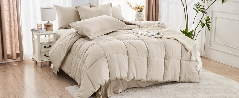 JOLLYVOGUE California King Comforter Set, Ultra-Soft Cal King Comforter Set, California King Size Comforter Set, Goose Down Alte