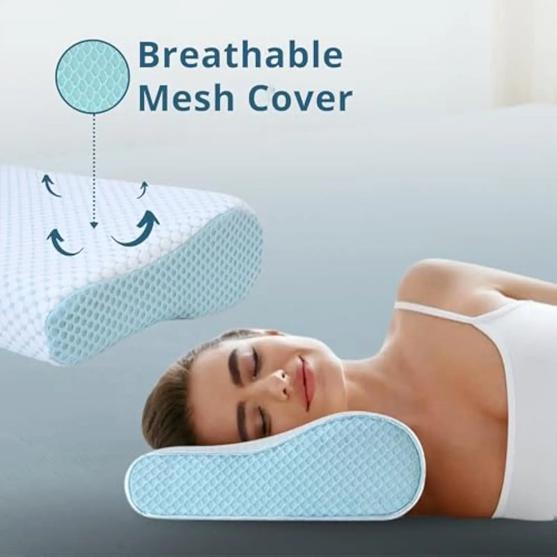 Memory Foam Pillows Neck Pillow for Pain Relief, Ergonomic Cervical Pillow Neck Shoulder Support Bed Pillow for Side Back Stoma