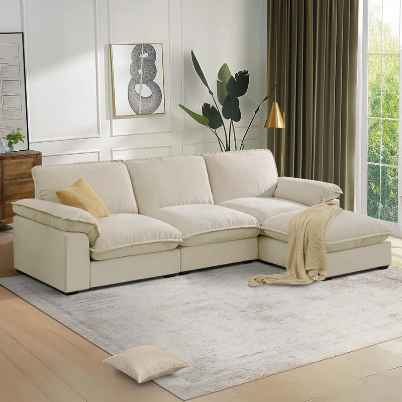 Modular Sectional Sofa Deep Seat Cloud Couch with Reversible Chaise L Shaped Couch