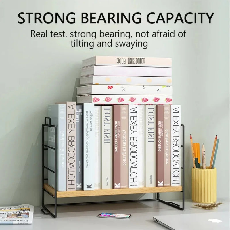 Desktop Bookshelf Organizer Multi-Layer Storage Rack Wooden Flower Shelf Kitchen Organizer Save Space Bedroom Makeup Stand Rack
