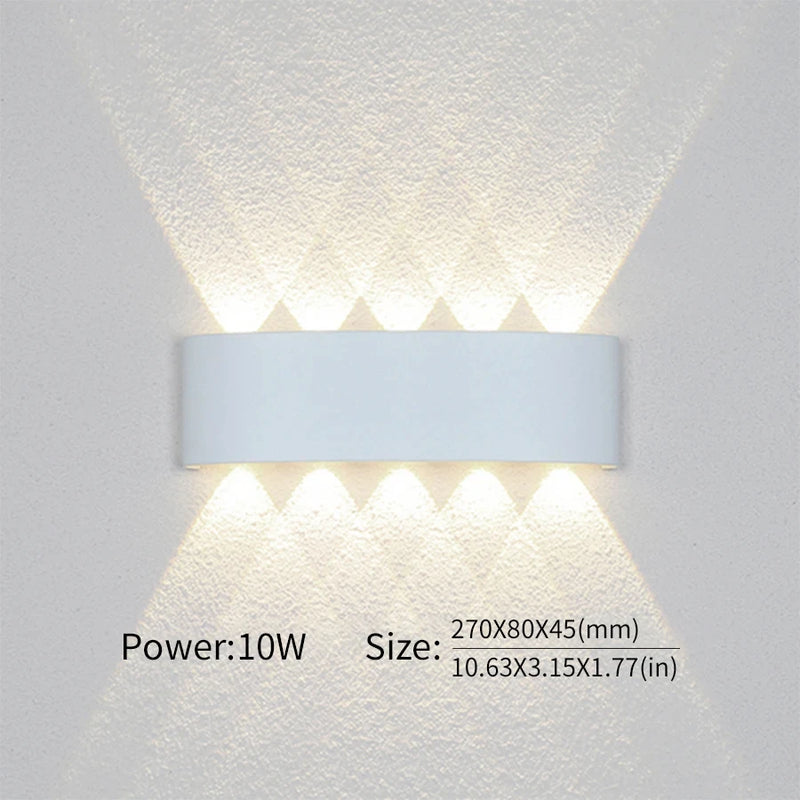 LED Wall Light Outdoor Indoor 2W 4W 6W 8W 10W AC85-265V Up Down White Black Modern Light For Home Garden Bedroom Corridor