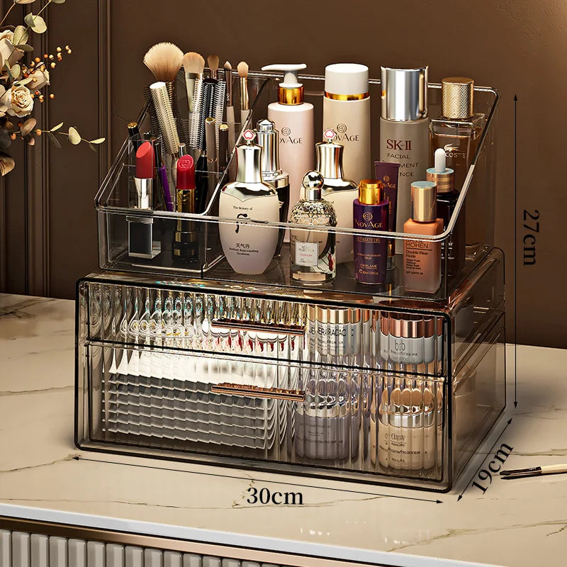 Cosmetics Storage Box Dresser Skin Care Products Shelf Lipstick Makeup Brush Desktop Large Capacity Organizing Box