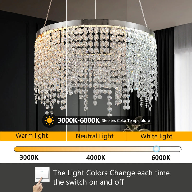 15.7-inch Fancy hanging ceiling lamps luxury modern pendant light crystal chandelier,Polished chrome finish Arrival 6-10 days