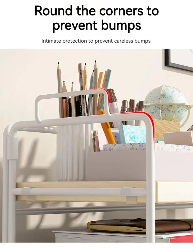 Desktop Bookshelf Organizer Multi-Layer Storage Rack Wooden Flower Shelf Kitchen Organizer Save Space Bedroom Makeup Stand Rack