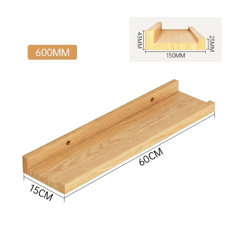 Wooden Floating Shelf Wall Mounted U-shaped Shelf Display Stand For Living Room Bathroom Kitchen Organizer Storage Rack