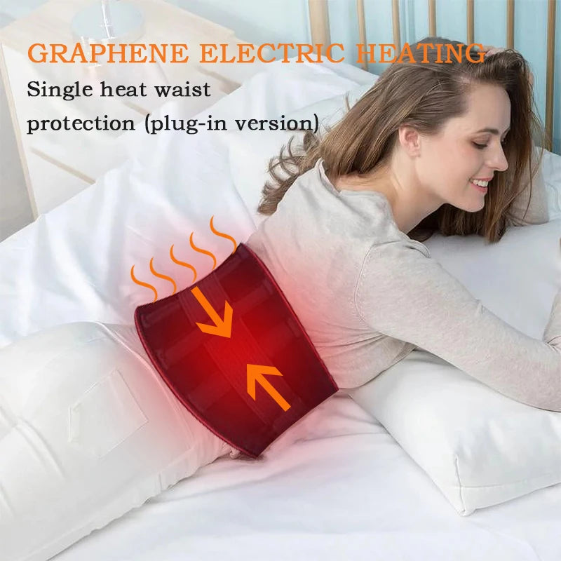 Back Heat Support Belt Heating Waist Brace With Adjustable Temperature Heated Back Belt Abdomen Warmer Lumbar Support 3rd Gear